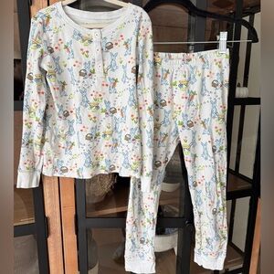 Roller Rabbit pajamas set pima pants long sleeve henley tee bunny hoppy spring